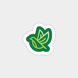 simple green bird leaf design Sticker